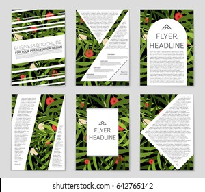 Abstract vector layout background set. For art template design, list, front page, mockup brochure theme style, banner, idea, cover, booklet, print, flyer, book, blank, card, ad, sign, sheet,, a4