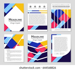 Abstract vector layout background set. For art template design, list, front page, mockup brochure theme style, banner, idea, cover, booklet, print, flyer, book, blank, card, ad, sign, sheet,, a4