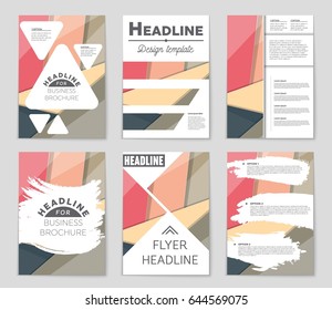 Abstract vector layout background set. For art template design, list, front page, mockup brochure theme style, banner, idea, cover, booklet, print, flyer, book, blank, card, ad, sign, sheet,, a4