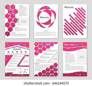 Abstract vector layout background set. For art template design, list, front page, mockup brochure theme style, banner, idea, cover, booklet, print, flyer, book, blank, card, ad, sign, sheet,, a4