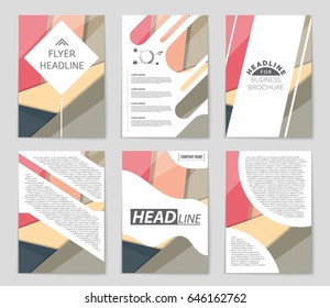 Abstract vector layout background set. For art template design, list, front page, mockup brochure theme style, banner, idea, cover, booklet, print, flyer, book, blank, card, ad, sign, sheet,, a4