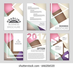 Abstract vector layout background set. For art template design, list, front page, mockup brochure theme style, banner, idea, cover, booklet, print, flyer, book, blank, card, ad, sign, sheet,, a4