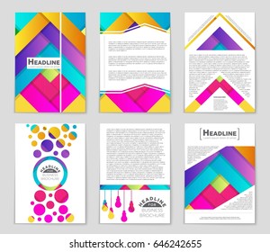 Abstract vector layout background set. For art template design, list, front page, mockup brochure theme style, banner, idea, cover, booklet, print, flyer, book, blank, card, ad, sign, sheet,, a4