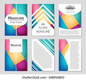 Abstract vector layout background set. For art template design, list, front page, mockup brochure theme style, banner, idea, cover, booklet, print, flyer, book, blank, card, ad, sign, sheet,, a4
