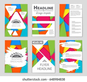 Abstract vector layout background set. For art template design, list, front page, mockup brochure theme style, banner, idea, cover, booklet, print, flyer, book, blank, card, ad, sign, sheet,, a4