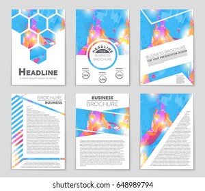 Abstract vector layout background set. For art template design, list, front page, mockup brochure theme style, banner, idea, cover, booklet, print, flyer, book, blank, card, ad, sign, sheet,, a4