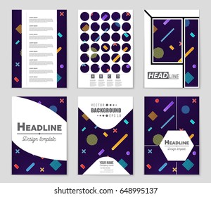 Abstract vector layout background set. For art template design, list, front page, mockup brochure theme style, banner, idea, cover, booklet, print, flyer, book, blank, card, ad, sign, sheet,, a4