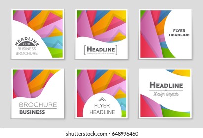 Abstract vector layout background set. For art template design, list, front page, mockup brochure theme style, banner, idea, cover, booklet, print, flyer, book, blank, card, ad, sign, sheet,, a4
