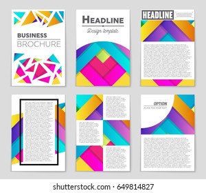 Abstract vector layout background set. For art template design, list, front page, mockup brochure theme style, banner, idea, cover, booklet, print, flyer, book, blank, card, ad, sign, sheet,, a4
