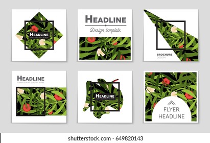 Abstract vector layout background set. For art template design, list, front page, mockup brochure theme style, banner, idea, cover, booklet, print, flyer, book, blank, card, ad, sign, sheet,, a4