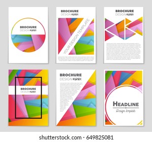 Abstract vector layout background set. For art template design, list, front page, mockup brochure theme style, banner, idea, cover, booklet, print, flyer, book, blank, card, ad, sign, sheet,, a4