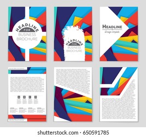 Abstract vector layout background set. For art template design, list, front page, mockup brochure theme style, banner, idea, cover, booklet, print, flyer, book, blank, card, ad, sign, sheet,, a4