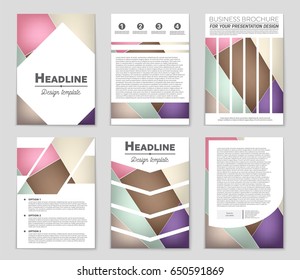 Abstract vector layout background set. For art template design, list, front page, mockup brochure theme style, banner, idea, cover, booklet, print, flyer, book, blank, card, ad, sign, sheet,, a4