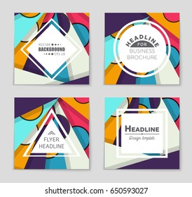 Abstract vector layout background set. For art template design, list, front page, mockup brochure theme style, banner, idea, cover, booklet, print, flyer, book, blank, card, ad, sign, sheet,, a4