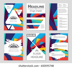 Abstract vector layout background set. For art template design, list, front page, mockup brochure theme style, banner, idea, cover, booklet, print, flyer, book, blank, card, ad, sign, sheet,, a4