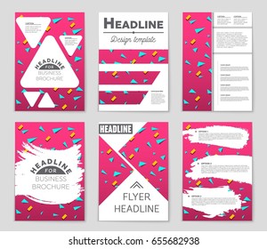 Abstract vector layout background set. For art template design, list, front page, mockup brochure theme style, banner, idea, cover, booklet, print, flyer, book, blank, card, ad, sign, sheet,, a4