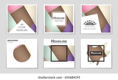 Abstract vector layout background set. For art template design, list, front page, mockup brochure theme style, banner, idea, cover, booklet, print, flyer, book, blank, card, ad, sign, sheet,, a4