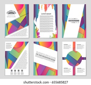 Abstract vector layout background set. For art template design, list, front page, mockup brochure theme style, banner, idea, cover, booklet, print, flyer, book, blank, card, ad, sign, sheet,, a4