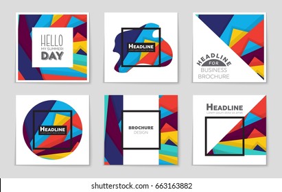 Abstract vector layout background set. For art template design, list, front page, mockup brochure theme style, banner, idea, cover, booklet, print, flyer, book, blank, card, ad, sign, sheet,, a4.