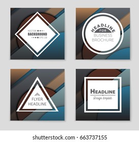 Abstract vector layout background set. For art template design, list, front page, mockup brochure theme style, banner, idea, cover, booklet, print, flyer, book, blank, card, ad, sign, sheet,, a4.