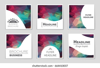 Abstract vector layout background set. For art template design, list, front page, mockup brochure theme style, banner, idea, cover, booklet, print, flyer, book, blank, card, ad, sign, sheet,, a4