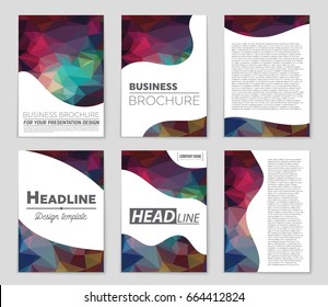 Abstract vector layout background set. For art template design, list, front page, mockup brochure theme style, banner, idea, cover, booklet, print, flyer, book, blank, card, ad, sign, sheet,, a4