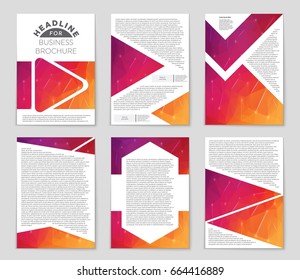 Abstract vector layout background set. For art template design, list, front page, mockup brochure theme style, banner, idea, cover, booklet, print, flyer, book, blank, card, ad, sign, sheet,, a4