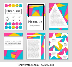 Abstract vector layout background set. For art template design, list, front page, mockup brochure theme style, banner, idea, cover, booklet, print, flyer, book, blank, card, ad, sign, sheet,, a4.