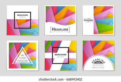 Abstract vector layout background set. For art template design, list, front page, mockup brochure theme style, banner, idea, cover, booklet, print, flyer, book, blank, card, ad, sign, sheet,, a4.
