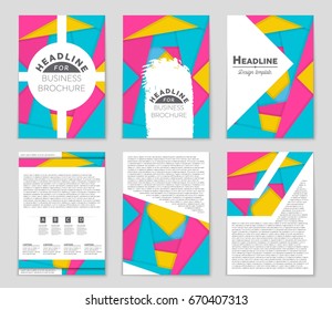 Abstract vector layout background set. For art template design, list, front page, mockup brochure theme style, banner, idea, cover, booklet, print, flyer, book, blank, card, ad, sign, sheet,, a4.