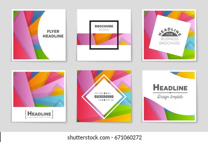 Abstract vector layout background set. For art template design, list, front page, mockup brochure theme style, banner, idea, cover, booklet, print, flyer, book, blank, card, ad, sign, sheet,, a4.
