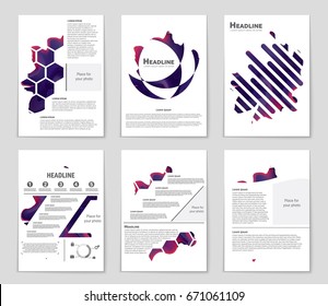 Abstract vector layout background set. For art template design, list, front page, mockup brochure theme style, banner, idea, cover, booklet, print, flyer, book, blank, card, ad, sign, sheet,, a4.