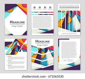 Abstract vector layout background set. For art template design, list, front page, mockup brochure theme style, banner, idea, cover, booklet, print, flyer, book, blank, card, ad, sign, sheet,, a4.