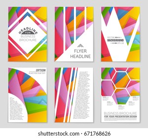 Abstract vector layout background set. For art template design, list, front page, mockup brochure theme style, banner, idea, cover, booklet, print, flyer, book, blank, card, ad, sign, sheet,, a4.