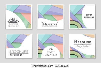 Abstract vector layout background set. For art template design, list, front page, mockup brochure theme style, banner, idea, cover, booklet, print, flyer, book, blank, card, ad, sign, sheet,, a4.