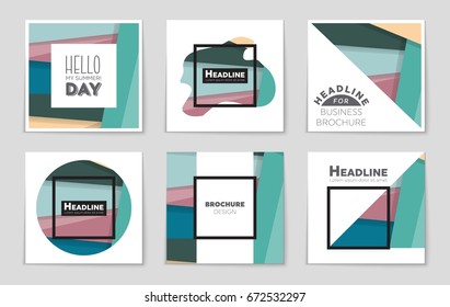 Abstract vector layout background set. For art template design, list, front page, mockup brochure theme style, banner, idea, cover, booklet, print, flyer, book, blank, card, ad, sign, sheet,, a4.