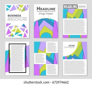 Abstract vector layout background set. For art template design, list, front page, mockup brochure theme style, banner, idea, cover, booklet, print, flyer, book, blank, card, ad, sign, sheet,, a4.