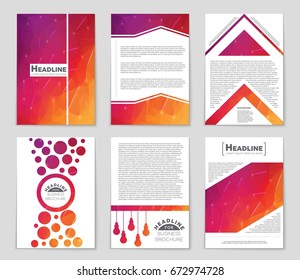 Abstract vector layout background set. For art template design, list, front page, mockup brochure theme style, banner, idea, cover, booklet, print, flyer, book, blank, card, ad, sign, sheet,, a4