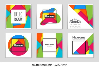 Abstract vector layout background set. For art template design, list, front page, mockup brochure theme style, banner, idea, cover, booklet, print, flyer, book, blank, card, ad, sign, sheet,, a4.