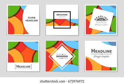 Abstract vector layout background set. For art template design, list, front page, mockup brochure theme style, banner, idea, cover, booklet, print, flyer, book, blank, card, ad, sign, sheet,, a4.