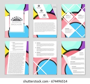 Abstract vector layout background set. For art template design, list, front page, mockup brochure theme style, banner, idea, cover, booklet, print, flyer, book, blank, card, ad, sign, sheet,, a4.