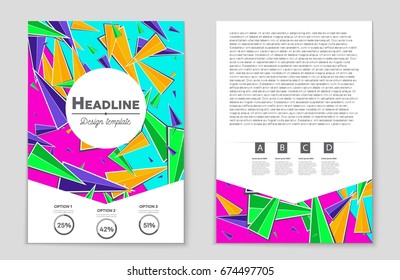Abstract vector layout background set. For art template design, list, front page, mockup brochure theme style, banner, idea, cover, booklet, print, flyer, book, blank, card, ad, sign, sheet,, a4.