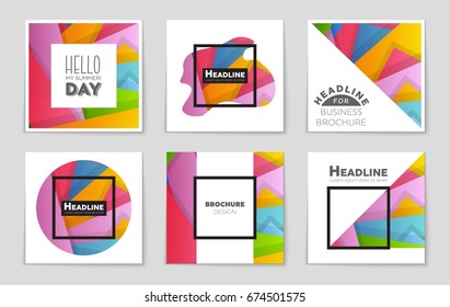Abstract vector layout background set. For art template design, list, front page, mockup brochure theme style, banner, idea, cover, booklet, print, flyer, book, blank, card, ad, sign, sheet,, a4.