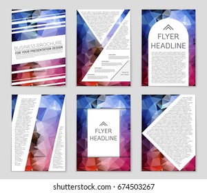 Abstract vector layout background set. For art template design, list, front page, mockup brochure theme style, banner, idea, cover, booklet, print, flyer, book, blank, card, ad, sign, sheet,, a4