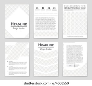Abstract vector layout background set. For art template design, list, front page, mockup brochure theme style, banner, idea, cover, booklet, print, flyer, book, blank, card, ad, sign, sheet,, a4.