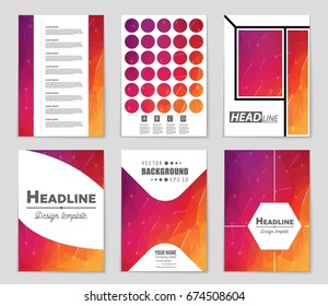 Abstract vector layout background set. For art template design, list, front page, mockup brochure theme style, banner, idea, cover, booklet, print, flyer, book, blank, card, ad, sign, sheet,, a4
