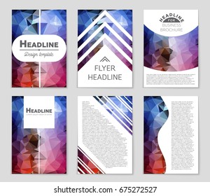 Abstract vector layout background set. For art template design, list, front page, mockup brochure theme style, banner, idea, cover, booklet, print, flyer, book, blank, card, ad, sign, sheet,, a4