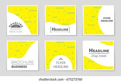Abstract vector layout background set. For art template design, list, front page, mockup brochure theme style, banner, idea, cover, booklet, print, flyer, book, blank, card, ad, sign, sheet,, a4.