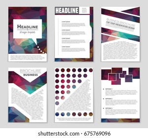 Abstract vector layout background set. For art template design, list, front page, mockup brochure theme style, banner, idea, cover, booklet, print, flyer, book, blank, card, ad, sign, sheet,, a4