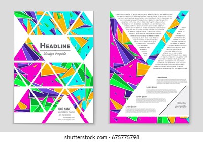 Abstract vector layout background set. For art template design, list, front page, mockup brochure theme style, banner, idea, cover, booklet, print, flyer, book, blank, card, ad, sign, sheet,, a4.